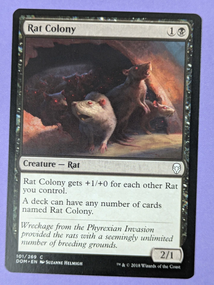 MTG Magic The Gathering: Dominaria: Rat Colony #101/269 Common - NM - Image 1 of 4