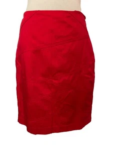 Calvin Klein A-line Skirt, Size 2, Red, Side Zipper, Lined  - Picture 1 of 4