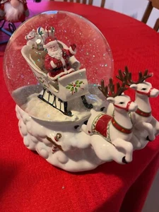 Christmas Musical Santa Snow Globe Lennox 10" high Excellent Condition - Picture 1 of 3