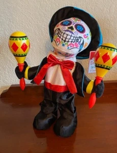 KUSCHELSCHEUNE LAS CALAVERAS "PABLO" TAG DER TOTEN SINGENDES SKELETT SPIELZEUG HALLOWEEN - Bild 1 von 6