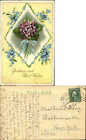 Best Wishes Forget-me-not Rahmen lila Blumenstrauß BALDWINSVILLE NY c1910
