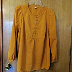 Camicia top donna Old Navy taglia grande manica lunga volant tinta unita HQ - Foto 1 di 2