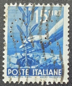Italy - 1946 Scott #473A Italian Social Republic - "C.I." PERFIN - Stamp - Picture 1 of 3