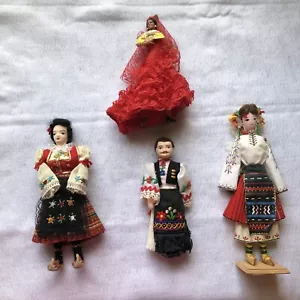 Konvolut 4 Puppen European International Kunststoff und Stoff 8 Zoll groß Vintage schön - Bild 1 von 24