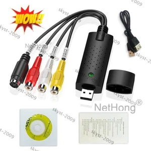 USB 2.0 Video VHS to DVD VCR HDD Converter Scart RCA Cable Adapter Capture Card - Picture 1 of 20