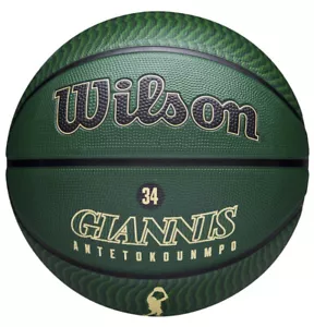 Wilson NBA Player Icon Giannis Size 7 Basketball Milwaukee Bucks COMES INFLATED - Picture 1 of 7