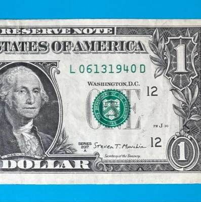 June 13, 1940 (L 06131940 D) BIRTHDAY Note $1 One Dollar Bill - Image 1 of 4