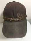 OUTBACK TRADING COMPANY BROWN SUEDE/COTTON EQUESTRIAN CAP HAT ONE SIZE