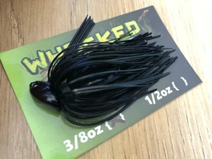 3/8oz WHACKED BRUSH HEAD JIG ~ BLACK ~ Weedless (Bass / Yellowbelly) - Picture 1 of 2