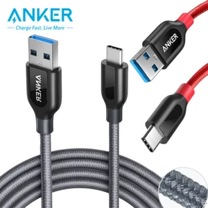 Anker PowerLine+ 3/6ft Nylon Charger Cable USB-C to USB 3.0 Charging for Samsung - Picture 1 of 10