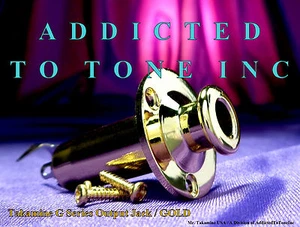 Takamine G Series Output JACK ONLY / GOLD / Jack with wiring code diagram - Picture 1 of 11