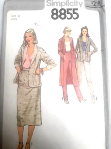 Skirt Duster Jacket Pants 10 Simplicity 8855 Sewing Pattern VTG UC Safari Travel - Picture 1 of 5