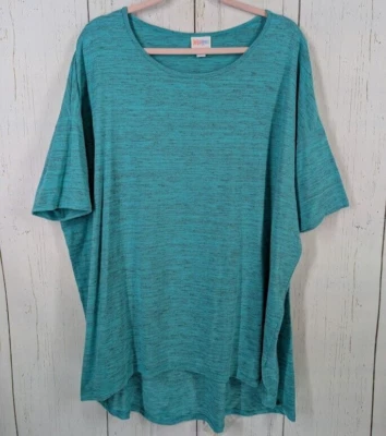 Vestido túnica informal suelto fluido manga corta azul verdoso Lularoe talla XL para mujer Foto 1 de 4