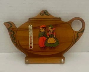 VTG 1950s Teapot Shaped Wall Thermometer/Key Hanger Kitschy Boho - Picture 1 of 10