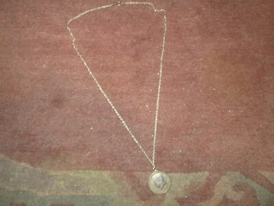 Vintage Speidel Sterling Silber Halskette mit eingefasster Münze John fF Kennedy - Bild 1 von 4