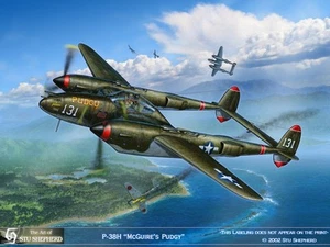 STAMPA ARTISTICA: P-38H Lightning McGuires Pudgy di Stu Shepherd - Foto 1 di 1