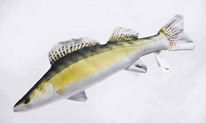 Coussin En Forme De Poisson Lucioperca Idée Cadeau Pêche Pêcheur Réel Zander - Photo 1/6