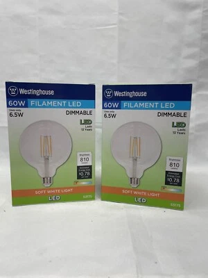 Westinghouse 60W LED Dimmable Light Bulb E26 #53175 Soft White, New, Lot of 2 - Image 1 of 3