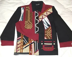 Parsley & Sage Medium Patchwork Art-to-Wear MASTERPIECE Boho Coat Jacket - Picture 1 of 6