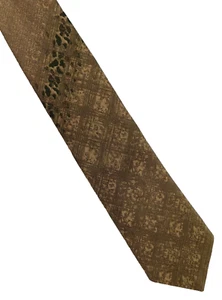 Panache mens tie vintage 1980s green and beige pattern - Picture 1 of 4