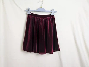 American Apparel ladies size small burgundy elastic waist velvet skirt - Picture 1 of 8