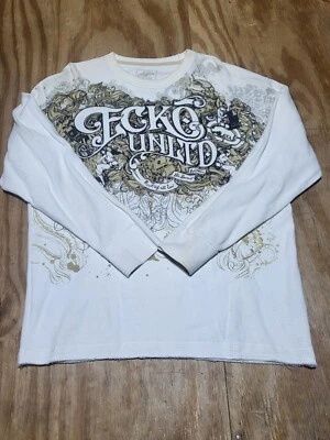 Camisa Térmica Ecko Unltd Hombres XL Marrón De Colección Y2K Affliction @K7 Foto 1 de 4