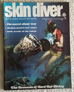 Skin Diver Magazine 1973 August- Vintage Scuba - Hard Hat Diving - Picture 1 of 4