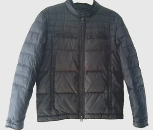 Guess Black Nylon Zip up Waterproof Moto Biker Jacket Men's Size M - Picture 1 of 7