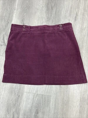 Ann Taylor LOFT 女式裙子 8 码紫色葡萄酒灯芯绒迷你 Y2K 后拉链 — 第 1/4 张图片