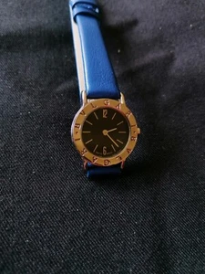 BULGARI - Damenuhr - Ouartz - BB23SL, Stahl, Swiss Made, blaues Lederarmband - Bild 1 von 6