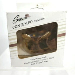 Contempo by Gatco Twin Prong Solid Forged Bronze Towel Hook Bathroom Wall NEW - Picture 1 of 3