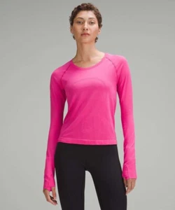 lululemon Swiftly tech LS 2.0 Race top shirt SNCP sonic pink Sz 6 Retail $78 - Picture 1 of 4
