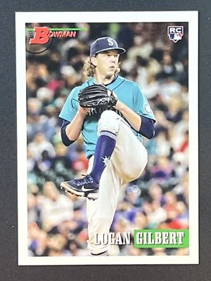 LOGAN GILBERT RC 2021 Bowman Heritage Rookie Card #8 Seattle Mariners - Image 1 of 2
