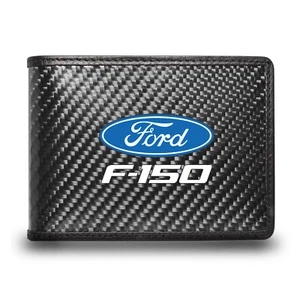 Ford F-150 Black Real Carbon Fiber Leather RFID Blocking Bi-fold Wallet - Picture 1 of 5