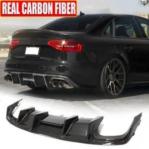 Fits Audi A4 S-line S4 B8.5 2013-16 Rear Bumper Diffuser Lip Spoiler REAL CARBON - Picture 1 of 16
