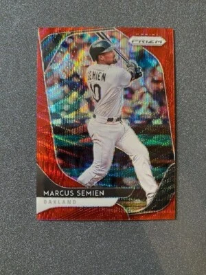 2020 Panini Prizm Red Wave #123 Marcus Semien #'d /99 Texas Rangers - Image 1 of 3