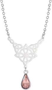 Collana con ciondolo a forma di goccia d'acqua con nodo celtico e triquetra - Foto 1 di 7