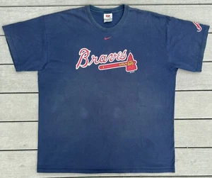 Vintage Nike Atlanta Braves Shirt Mens XXL Short Sleeve Center Swoosh Y2K 2005 - Picture 1 of 10