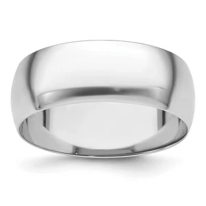 Platinum 8mm Half Round Featherweight Wedding Band Ring Size 11.5 - Picture 1 of 5