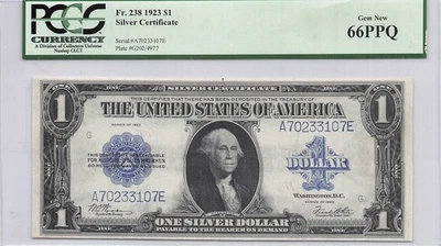 1923 United States $1 Dollar Horse Blanket PGCS 66 Gem/New - Image 1 of 2