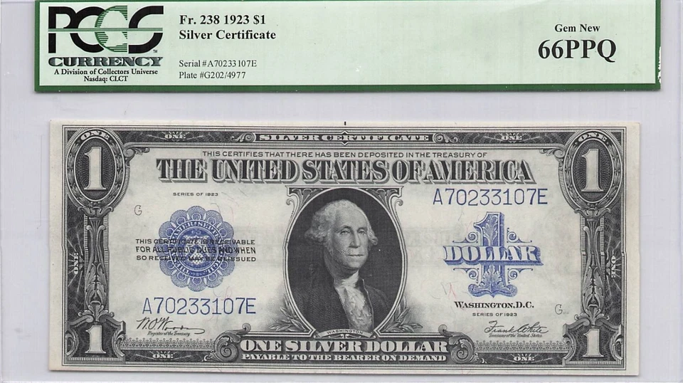 1923 United States $1 Dollar Horse Blanket PGCS 66 Gem/New - Image 1 of 2