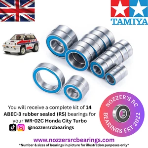 Kit cuscinetti completo Tamiya WR-02C Honda City Turbo - Foto 1 di 1