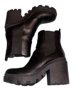 Nine West Black Chunky Heel Chelsea Boots Size 9M - Picture 1 of 8