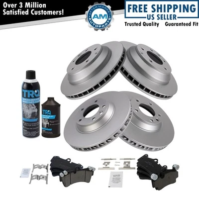 Kit de pastillas de freno delanteras traseras de cerámica y rotor recubierto con fluidos para VW Porsche Audi Foto 1 de 4