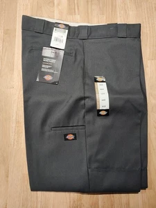 Pantalones de trabajo Dickies para hombre 85283CH holgados doble rodilla, 42x30, bolsillos, grises nuevos con etiquetas - Imagen 1 de 6