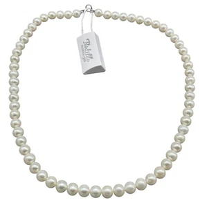COLLANA IN PERLE DI ACQUADOLCE COLTIVATE ORO BIANCO 18K DONNA POSTILLO GIROCOLLO - Foto 1 di 18