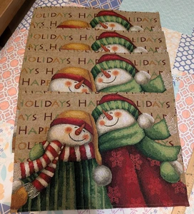 Weihnachten Schneemann Tischsets - Happy Holidays - 4er Set - Bild 1 von 5