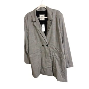 Blazer Abercrombie & Fitch Gris Cuadros Largo Largo Carrera XL Nuevo con Etiquetas - Imagen 1 de 9