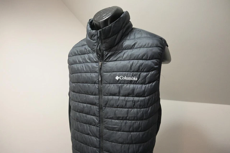 Columbia Puffer Chaleco Negro Aislado Cremallera Completa Chaqueta Para Hombres Talla XLT XL TALL Foto 1 de 4