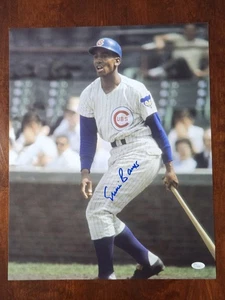 Ernie Banks Signed 16x20 Photo JSA COA Chicago Cubs Vertical HOF Mr. Cub MVP B - Picture 1 of 3